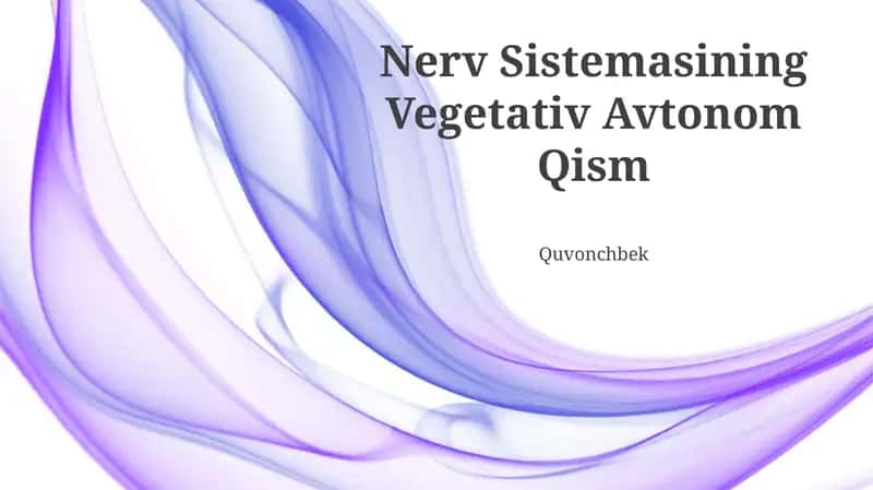 Nerv Sistemasining Vegetativ Avtonom Qism