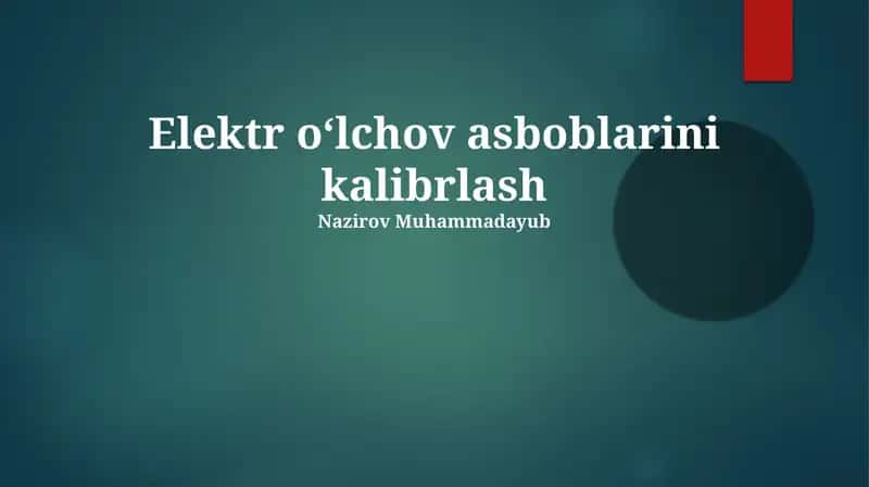 Elektr oʻlchov asboblarini kalibrlash