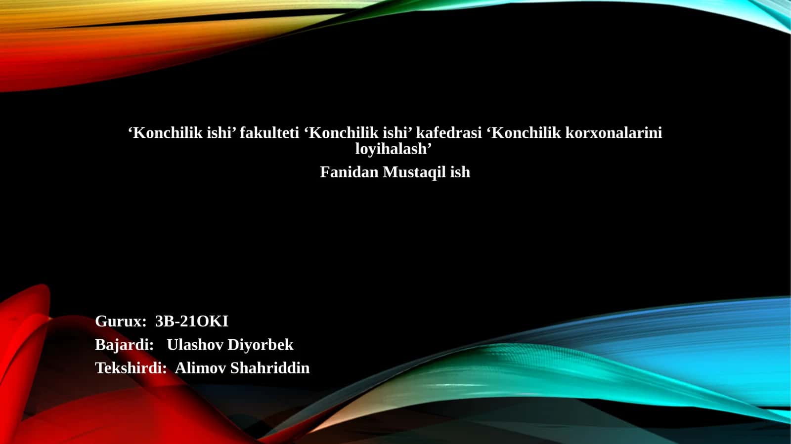 Tebinbuloq konining texnologik jarayonlari va qazib olish tizimi