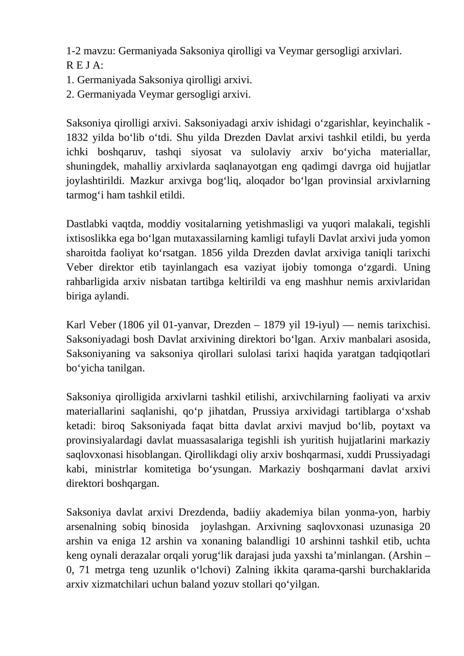Germaniyada Saksoniya qirolligi va Veymar gersogligi arxivlari