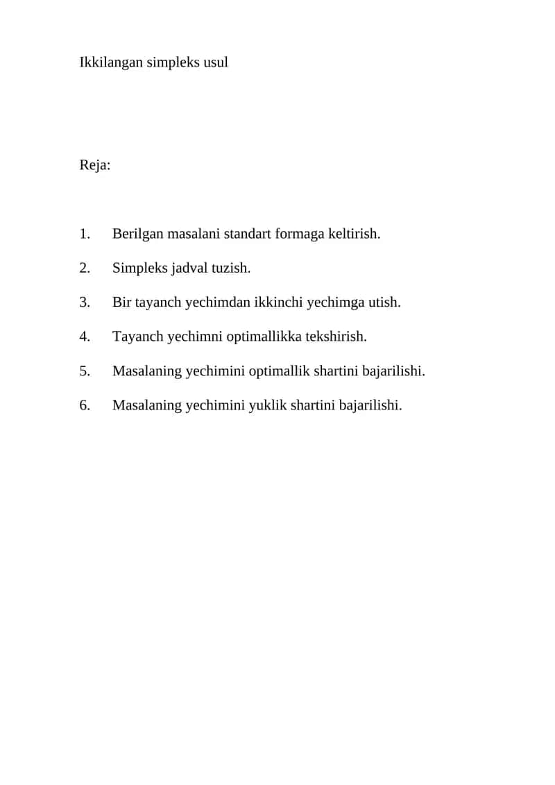Ikkilangan simpleks usul