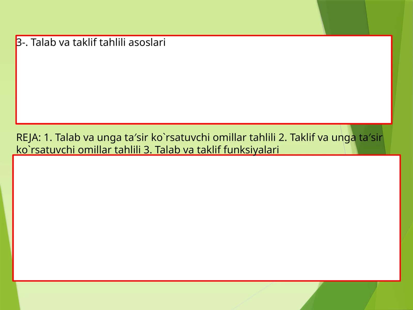 Talab va taklif tahlili asoslari