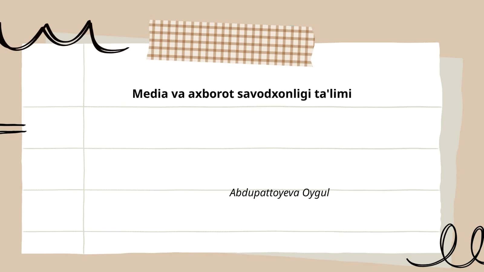 Media va axborot savodxonligi ta'limi