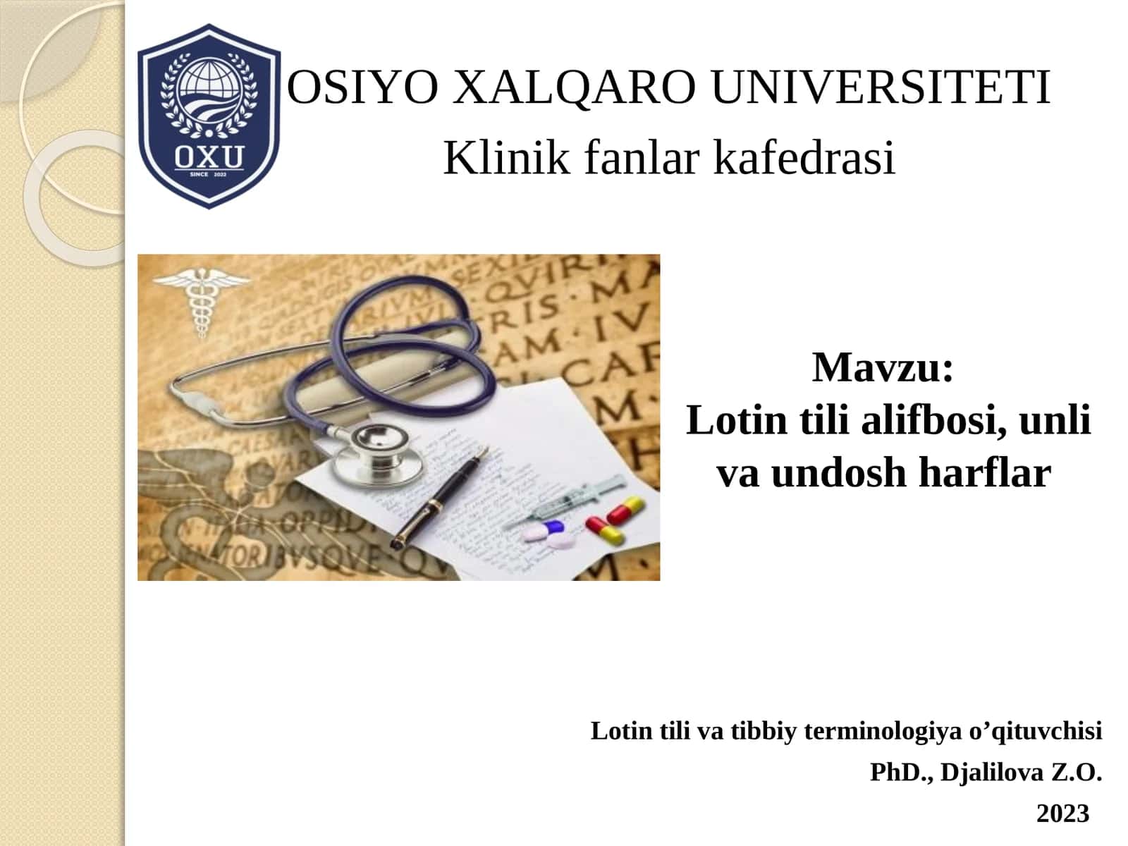 Lotin tili va tibbiy terminologiya