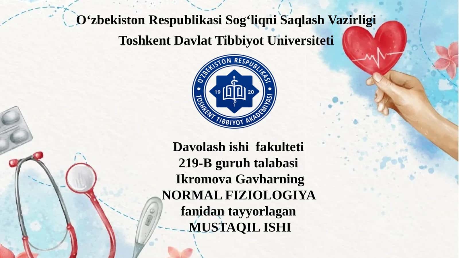 NORMAL FIZIOLOGIYA