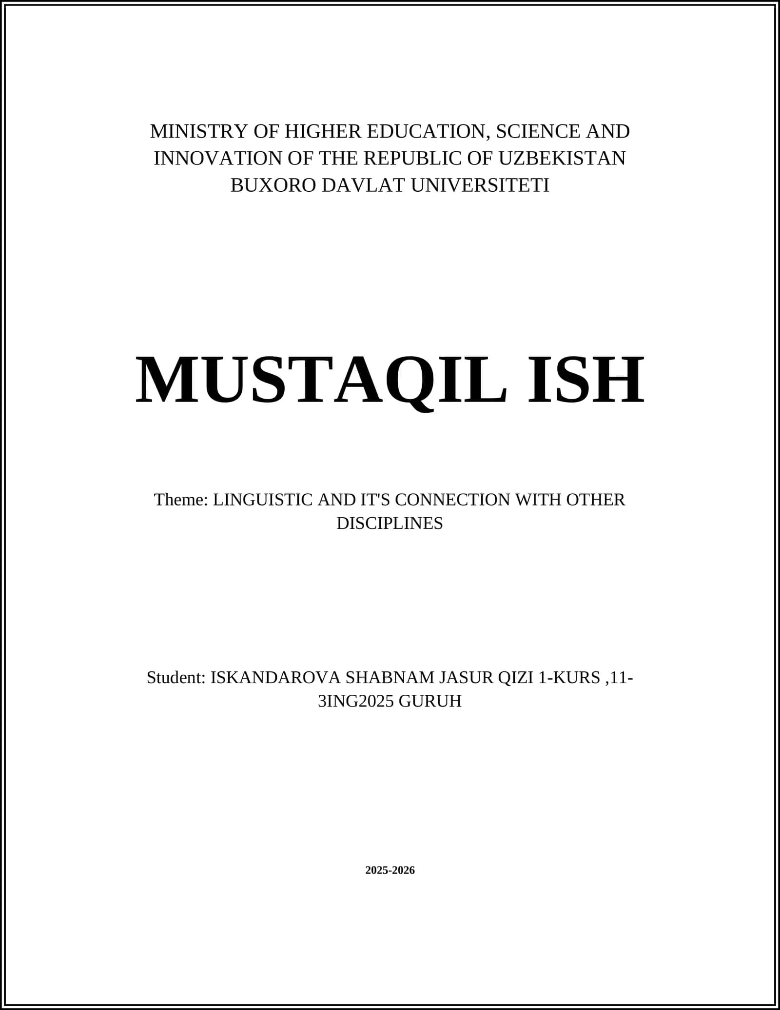 Linguistic and IT's Connection with Other Disciplines