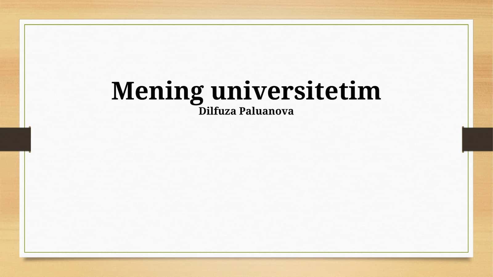 Mening universitetim