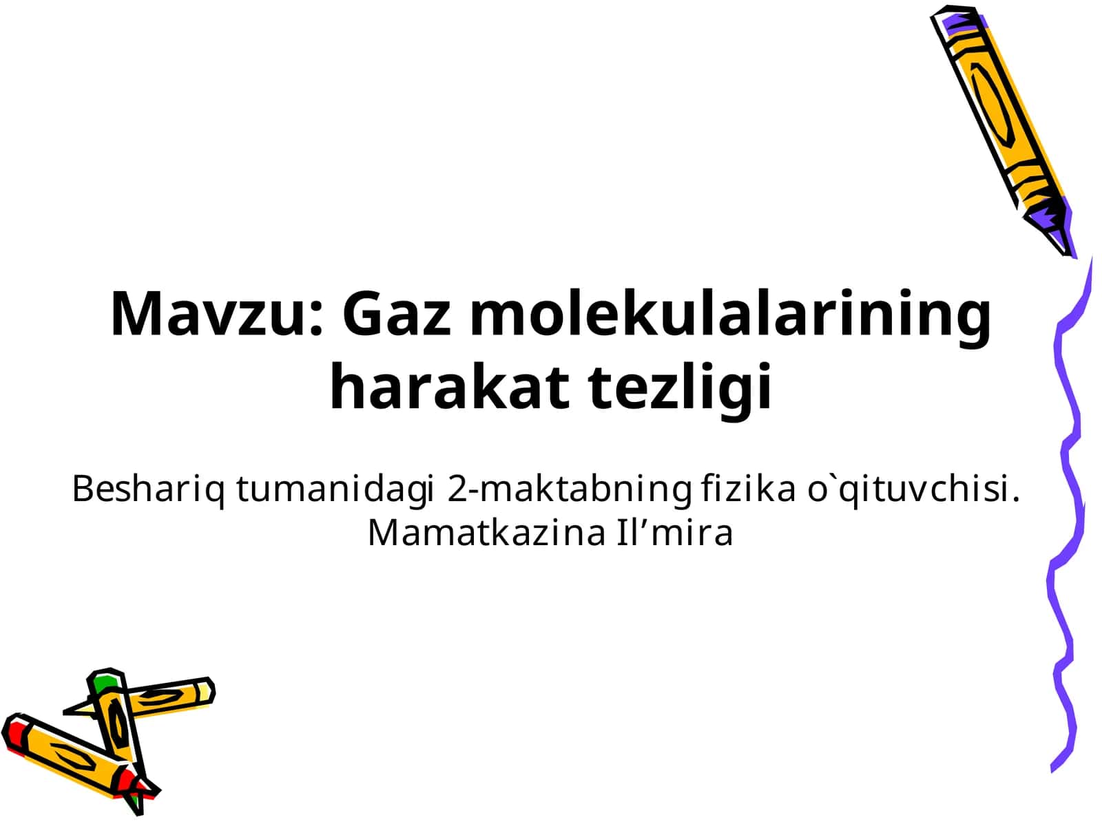 Gaz molekulalarining harakat tezligi