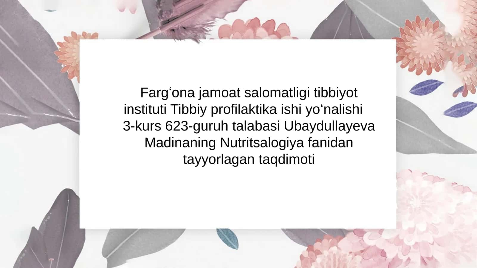 Fosfororganik birikmalar bilan ishlovchilar uchun profilaktik ratsion tuzish