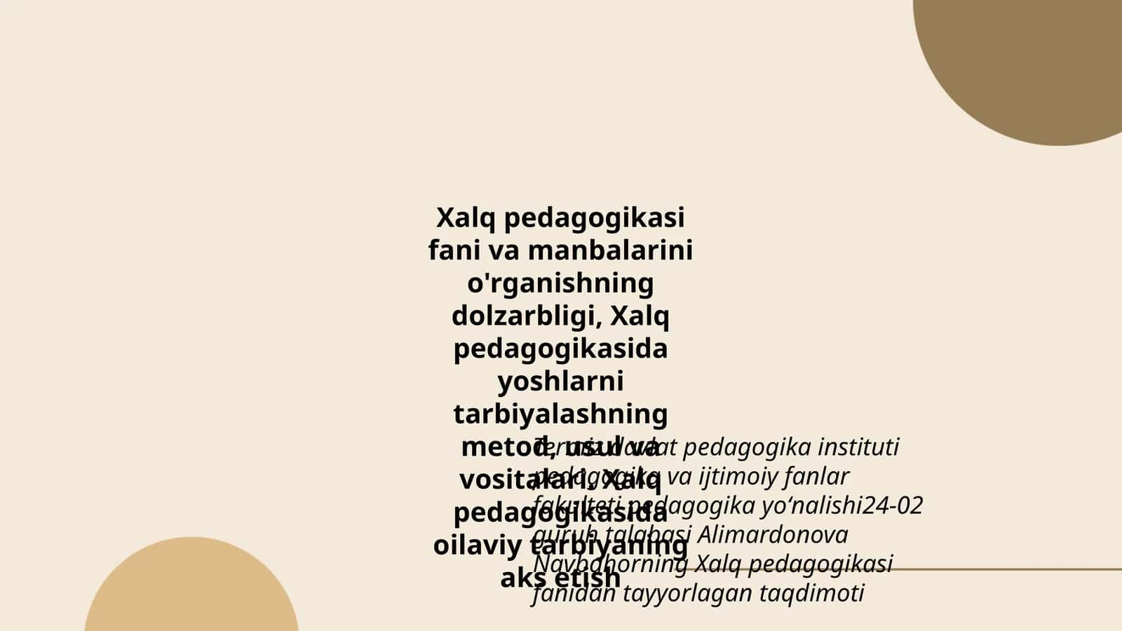 Xalq pedagogikasi