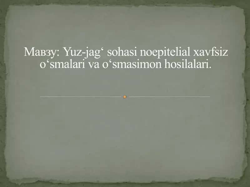 Yuz-jag‘ sohasi noepitelial xavfsiz o‘smalari va o‘smasimon hosilalari maqolasi