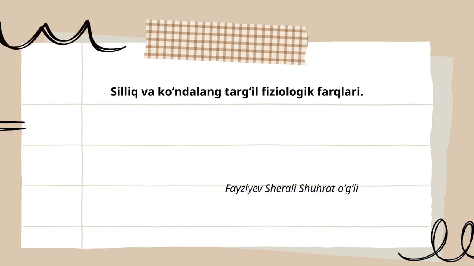 Silliq va koʻndalang targʻil fiziologik farqlari