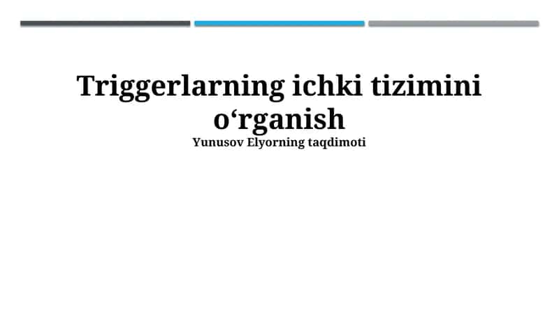 Ichki Tetiklash Tizimini O'rganish