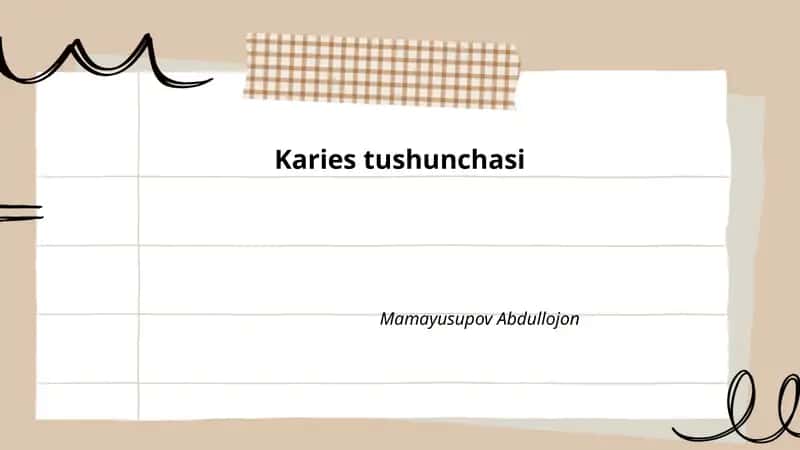 Karies tushunchasi