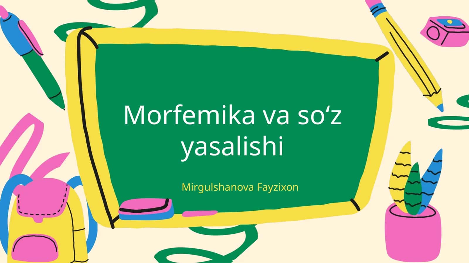 Morfemika va soʻz yasalishi