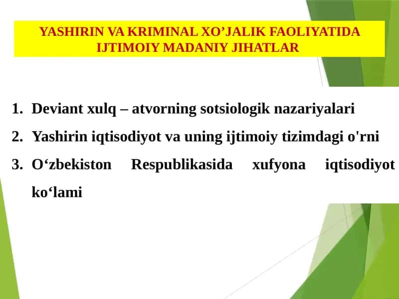 Deviant xulq va jinoyatchilik