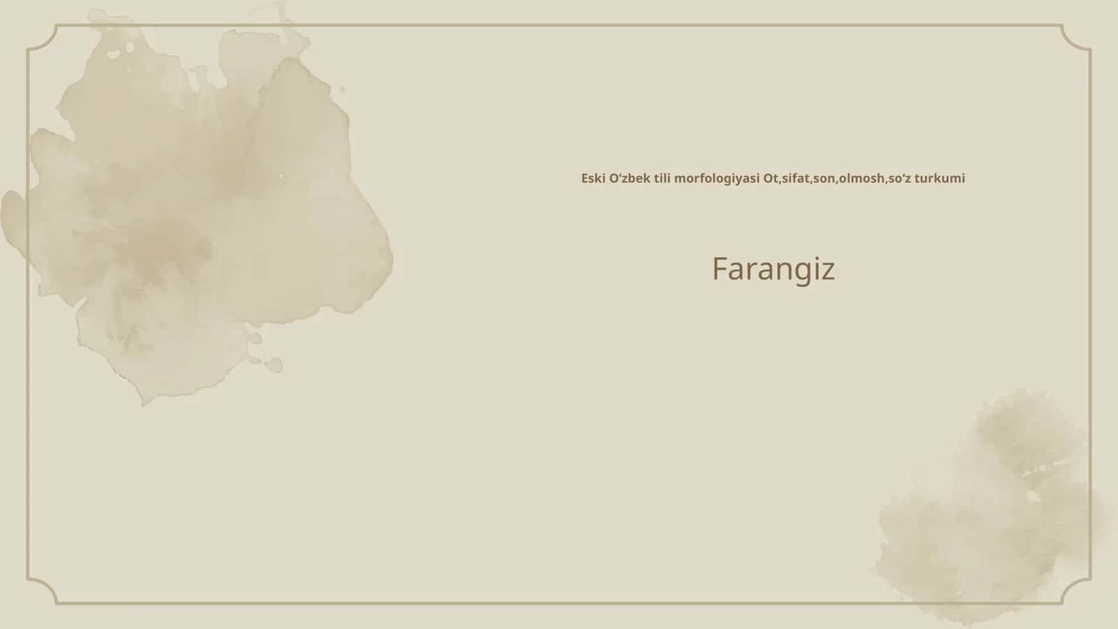 Eski Oʻzbek tili morfologiyasi