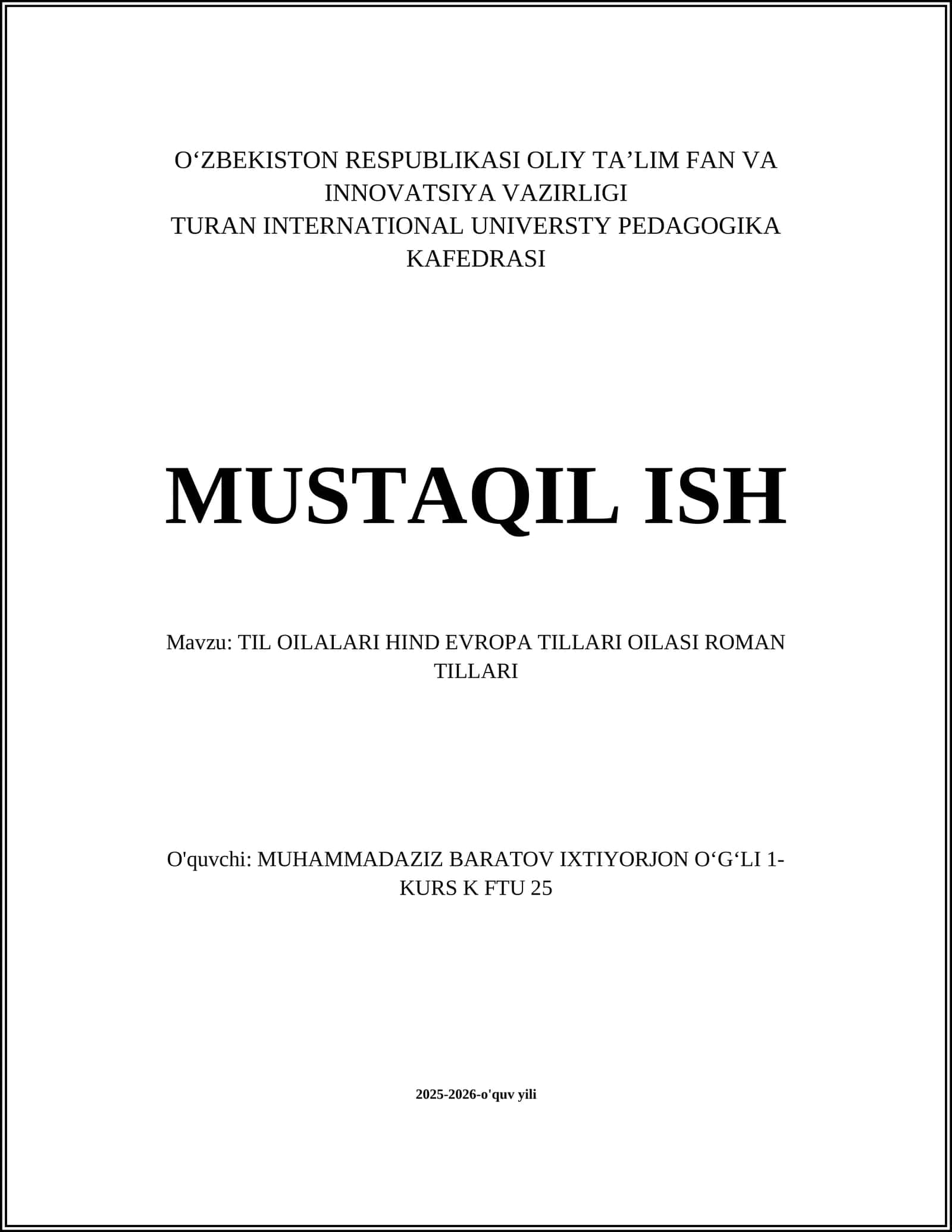 TIL OILALARI HIND EVROPA TILLARI OILASI ROMAN TILLARI