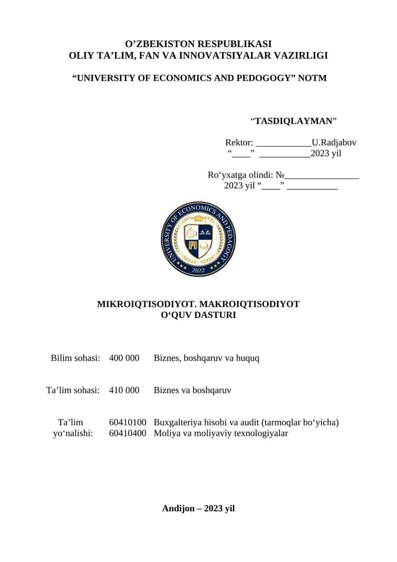 Mikroiqtisodiyot. Makroiqtisodiyot