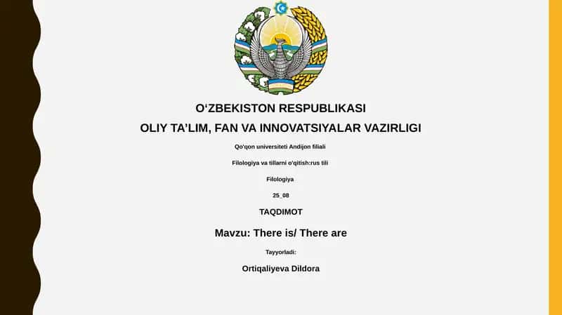 Filologiya va tillarni o'qitish:rus tili
