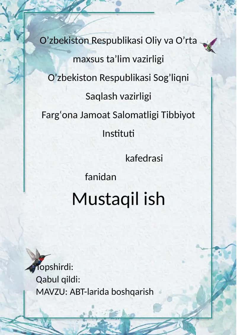 Avtomatik boshqaruv tizimlari
