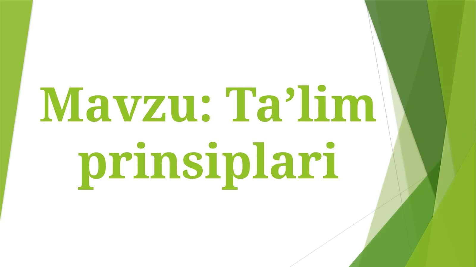 Ta’lim prinsiplari