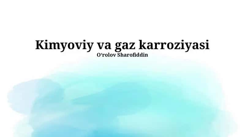 Kimyoviy va gaz karroziyasi