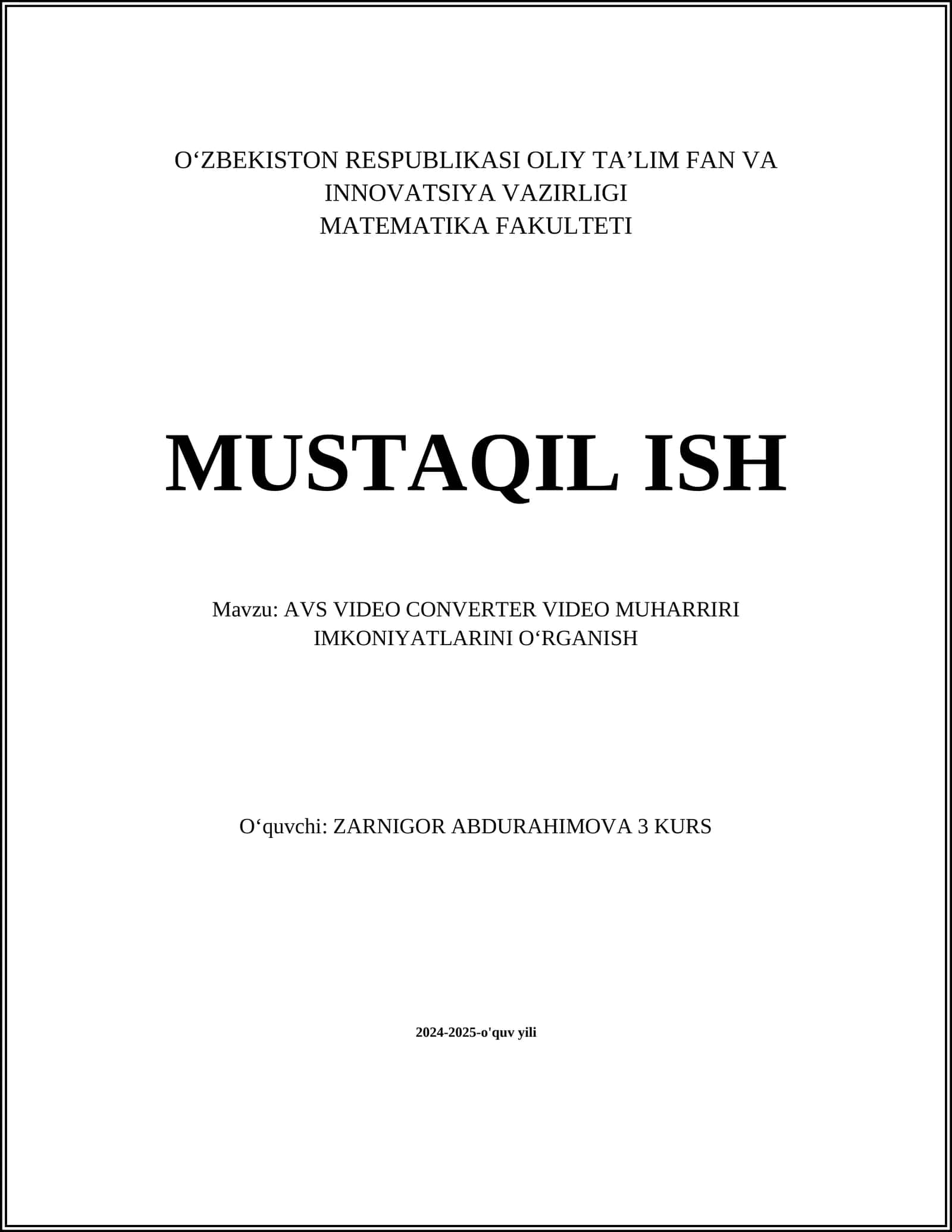 AVS VIDEO CONVERTER VIDEO MUHARRIRI IMKONIYATLARINI O‘RGANISH
