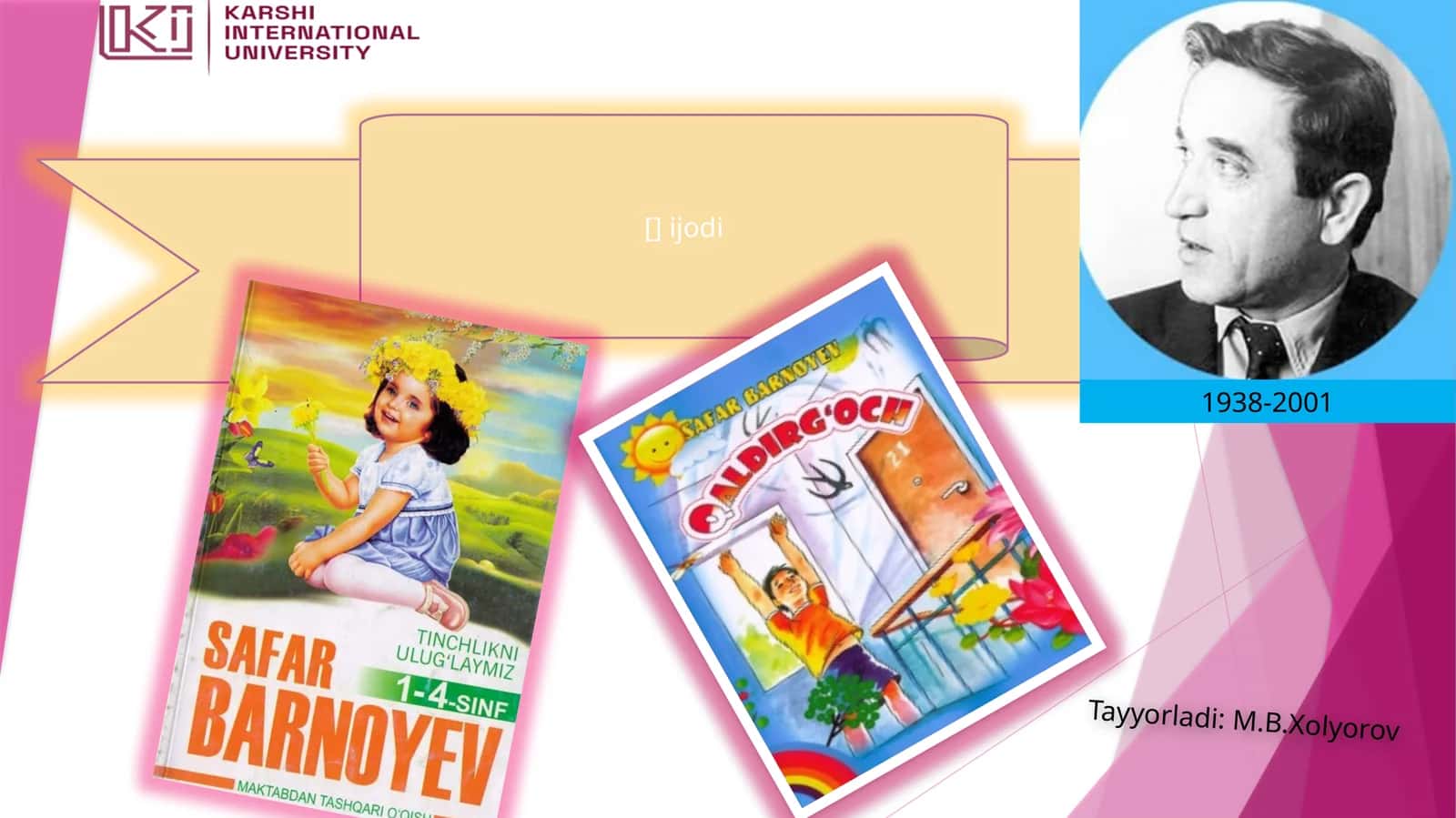 Safar Barnoyev Xolmirzayevich ijodi