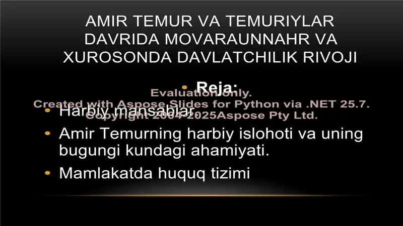 Amir Temur va temuriylar davrida Movaraunnahr va Xurosonda davlatchilik rivoji