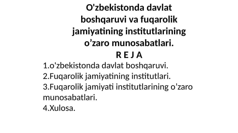 O'zbekistonda davlat boshqaruvi