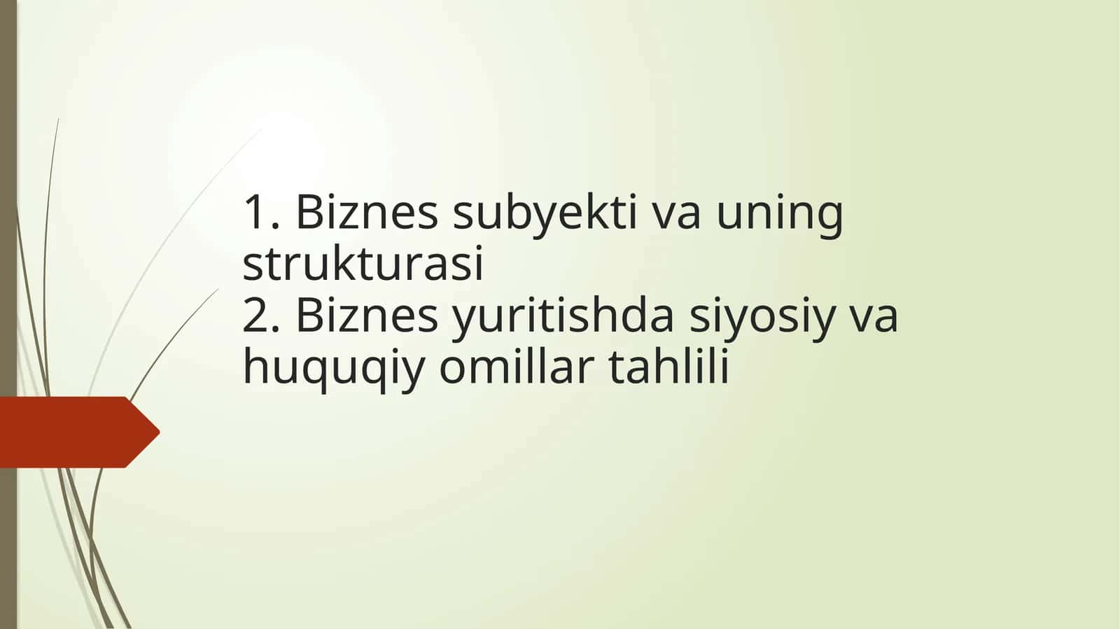Biznеs subyеkti vа uning strukturаsi