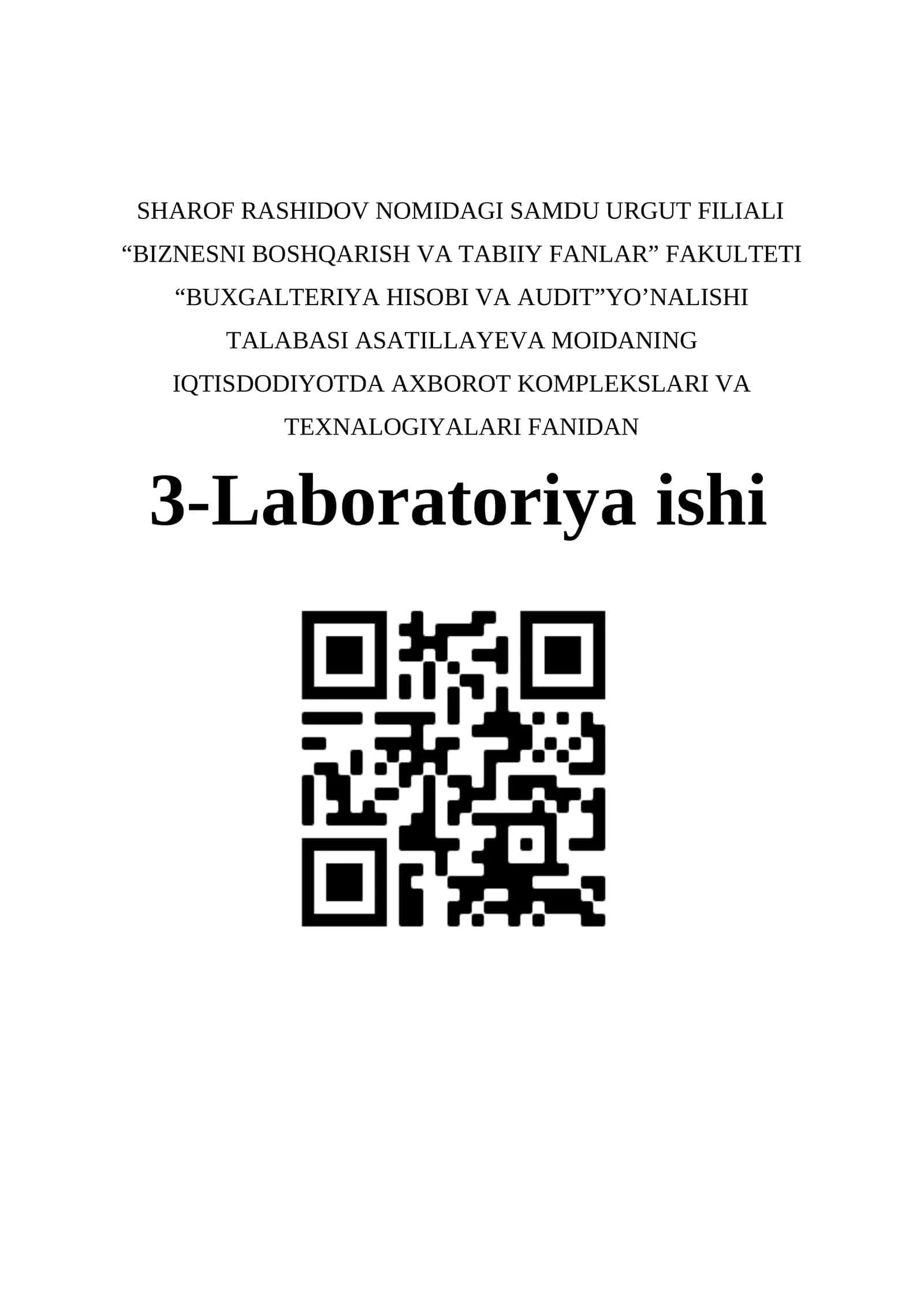 Word yordamida sohaga oid me’yoriy hujjatlarni tayyorlash