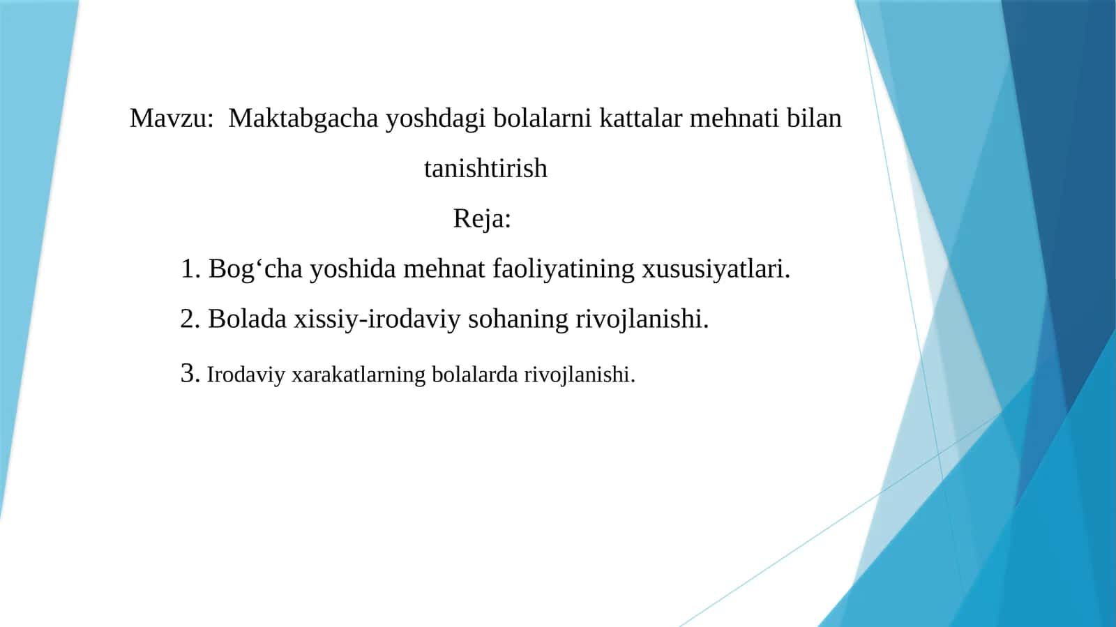 Maktabgacha yoshdagi bolalarni kattalar mehnati bilan tanishtirish