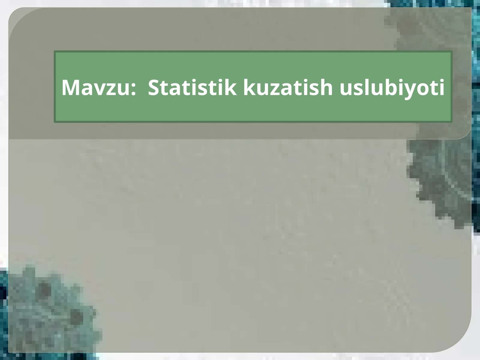 Statistik kuzatish uslubiyoti