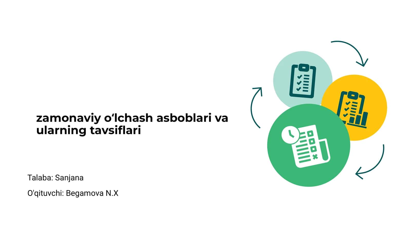 Zamonaviy oʻlchash asboblari va ularning tavsiflari