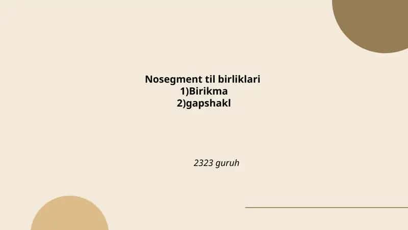 Nosegment til birliklari