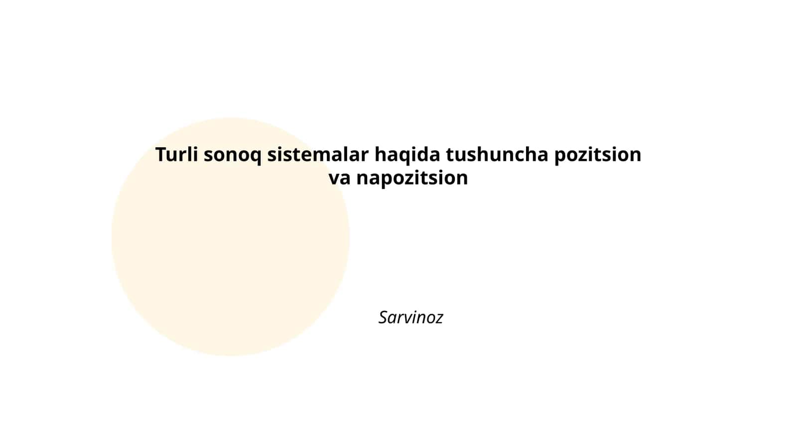 Pozitsion sanoq tizimlari