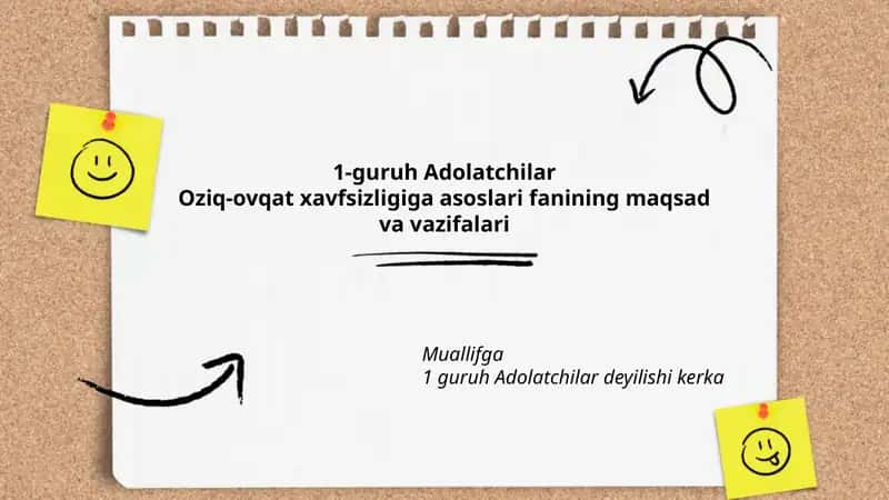 Oziq-ovqat xavfsizligiga asoslari