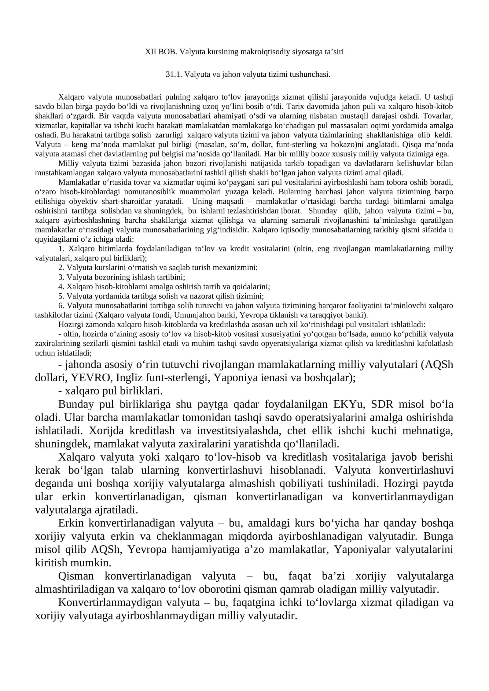 Valyuta kursining makroiqtisodiy siyosatga taʼsiri
