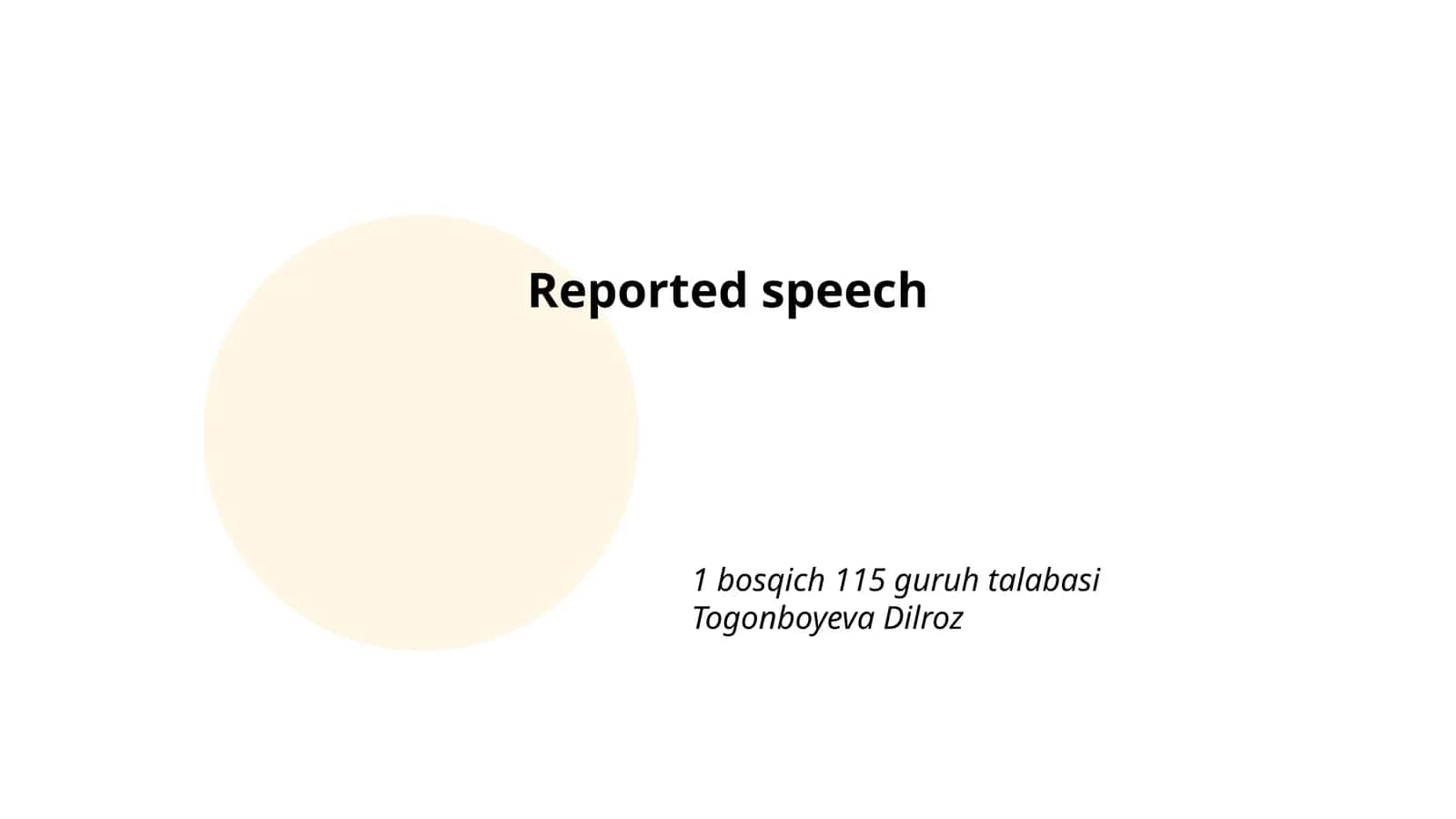 Reported Speech