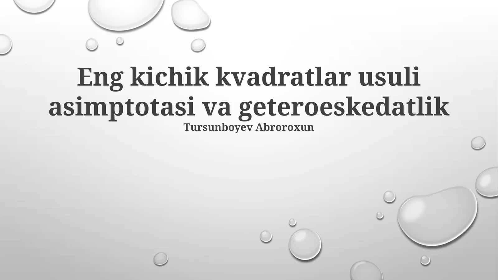 Eng kichik kvadratlar usuli asimptotasi va geteroeskedatlik