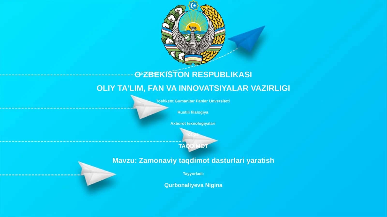Zamonaviy taqdimot dasturlari yaratish