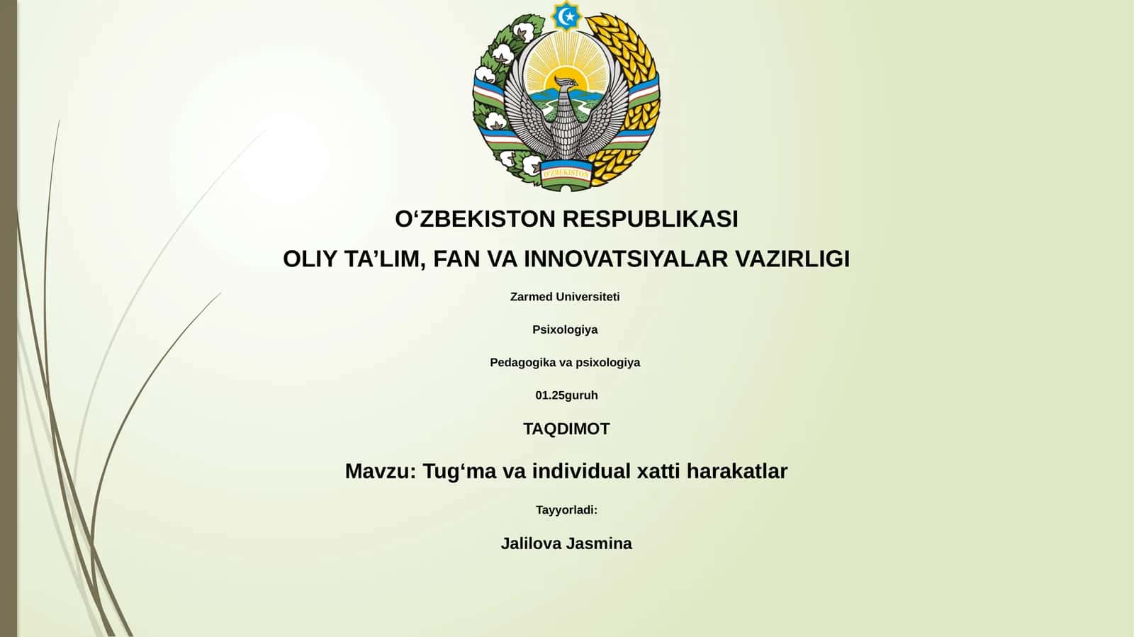 Tug‘ma va individual xatti harakatlar