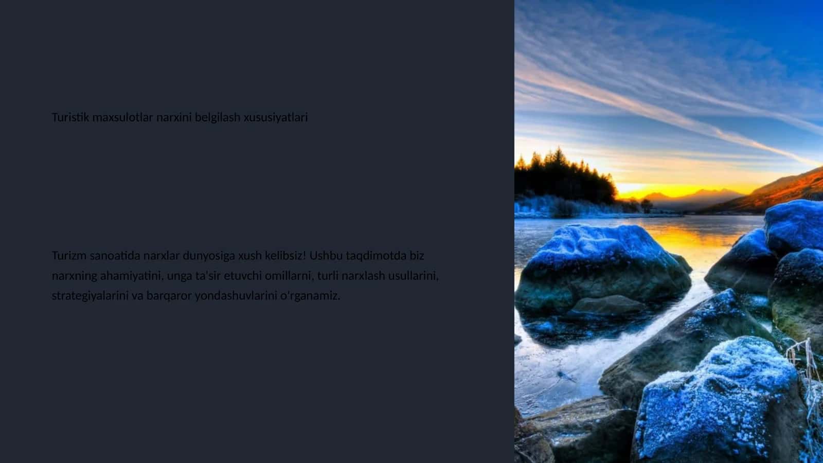 Turistik maxsulotlar narxini belgilash xususiyatlari
