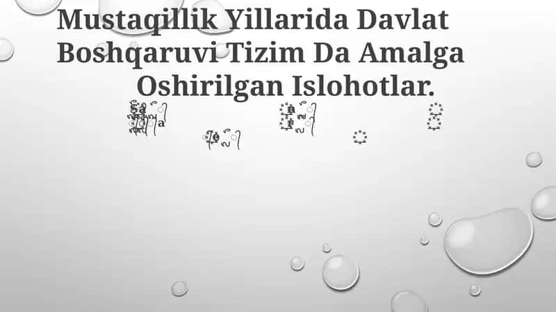 Mustaqillik Yillarida Davlat Boshqaruvi Tizim Da Amalga Oshirilgan Islohotlar