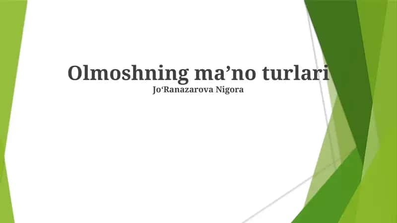 Olmoshning maʼno turlari