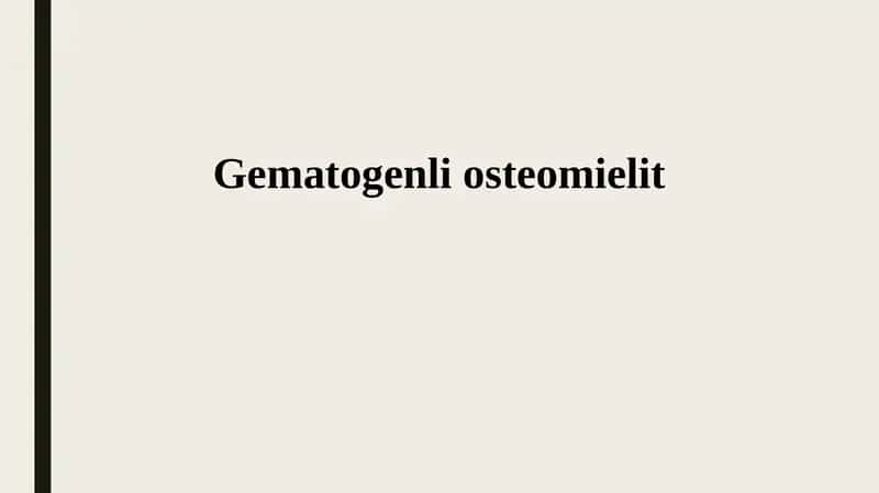 Gematogenli osteomielit