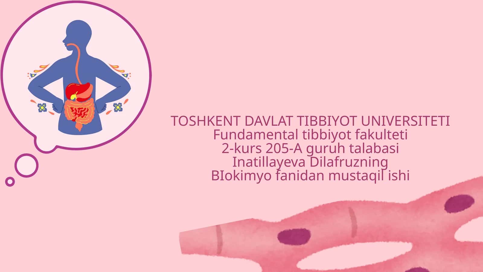 OSHQOZON-ICHAK TIZIMI BIOKIMYOSI