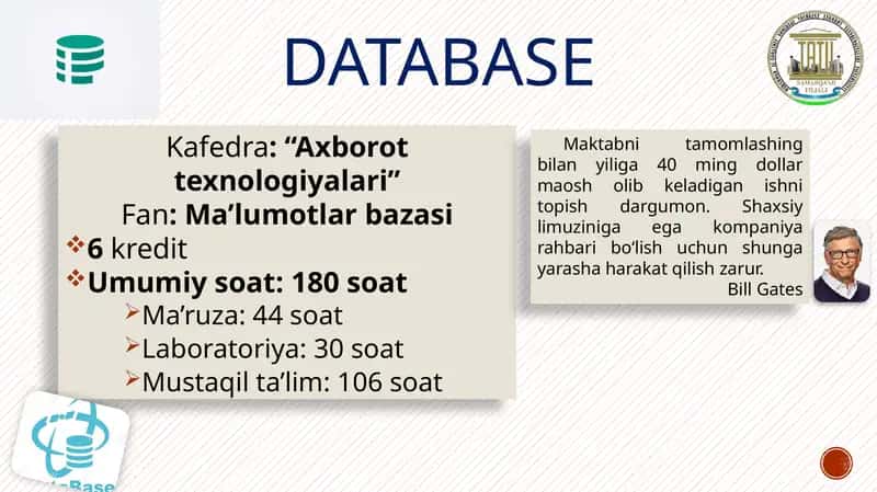 Ma’lumotlarbazasi